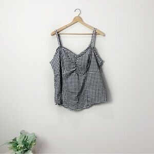 [Torrid] Black & White Gingham Print Sleeveless Tank Top